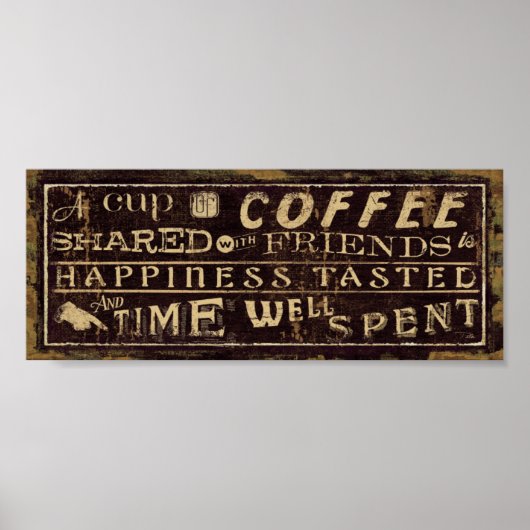 Eine Tasse Kaffee, die mit Freunden geteilt wird Poster (Vorne)