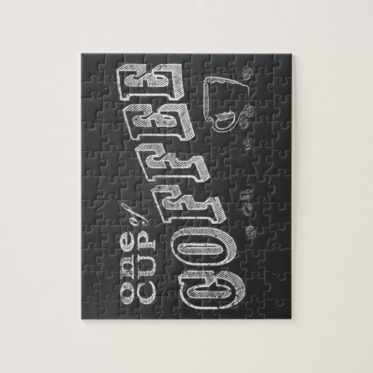 eine Tasse Kaffee KREIDE-KUNST Puzzle (Vertikal)