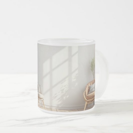 eine Tasse mit Blick auf das Wohnzimmer des Hauses (VorderseiteRechts)