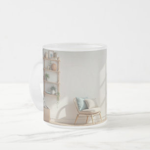 eine Tasse mit Blick auf das Wohnzimmer des Hauses