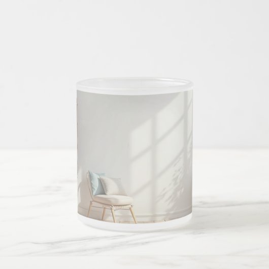 eine Tasse mit Blick auf das Wohnzimmer des Hauses (Mittel)