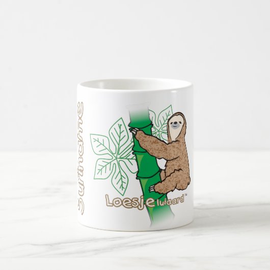 Eine Tasse mit einem Bild eines Sloth auf ihm (Mittel)