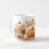 Eine Tasse mit Halloweenprint, ästhetischer Tasse (Vorderseite Links)