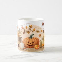 Eine Tasse mit Halloweenprint, ästhetischer Tasse