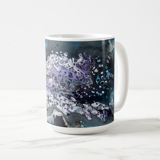 Eine Tasse mit Schwarz-Blau-Originalkunstwerken (VorderseiteRechts)