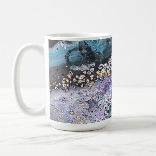 Eine Tasse mit Schwarz-Blau-Originalkunstwerken (Links)