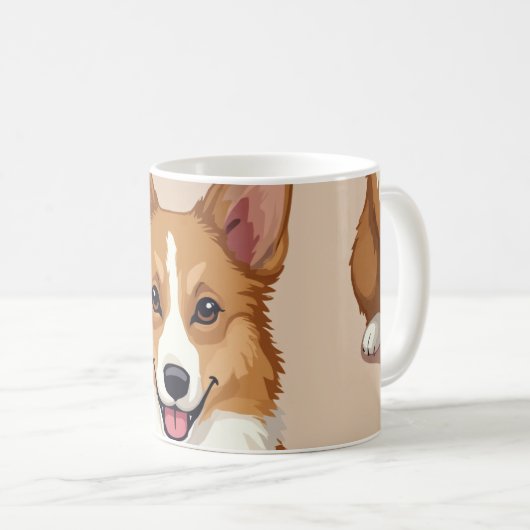 Eine Tasse mit walisischem Corgi-Design. (VorderseiteRechts)
