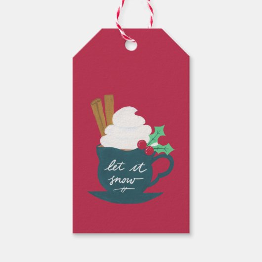 Eine Tasse Schnee lassen Geschenkanhänger (Vorderseite)