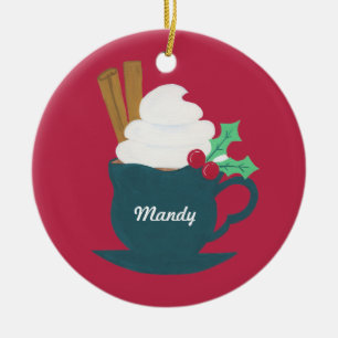 Eine Tasse Schnee lassen Keramikornament