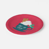Eine Tasse Schnee lassen Pappteller (Schrägansicht)