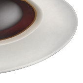 Eine Tasse schwarzen Kaffees Schneidebrett (Ecke)