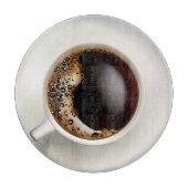 Eine Tasse schwarzen Kaffees Schneidebrett (Vorderseite)