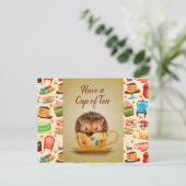 Eine Tasse Tee haben Postkarte (Stehend Vorderseite)