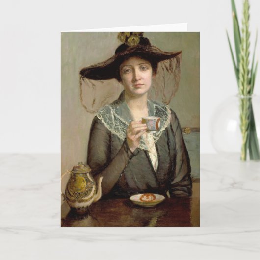 Eine Tasse Tee | Lilla Cabot Perry Karte (Vorderseite)