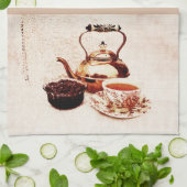 Eine Tasse Tee und Stau mit Zitat Geschirrtuch (Gefaltet)