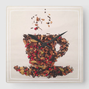 Eine Tasse Tee Wanduhr