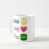 Eine Tasse, um das Leben und mehr zu fördern. Kaffeetasse (Vorderseite Links)
