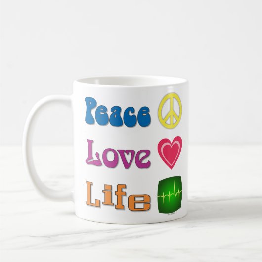 Eine Tasse, um das Leben und mehr zu fördern. Kaffeetasse (Links)