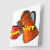 Eine TASSKAFF-Uhr für ein Lächeln am Morgen! Quadratische Wanduhr (Winkel)