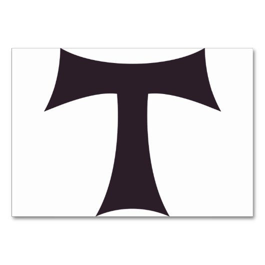 Eine Tau über das Kreuz Saint Anthony Tischnummer (Vorderseite)