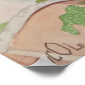 Eine Taube Erholungen auf einem Dach Poster (Ecke)