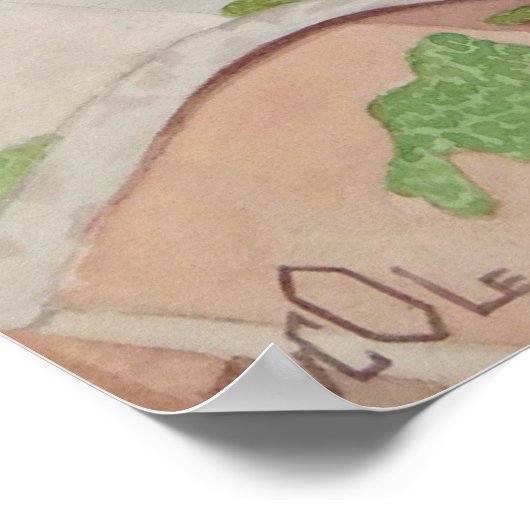 Eine Taube Erholungen auf einem Dach Poster (Ecke)