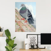 Eine Taube Erholungen auf einem Dach Poster (Heimbüro)