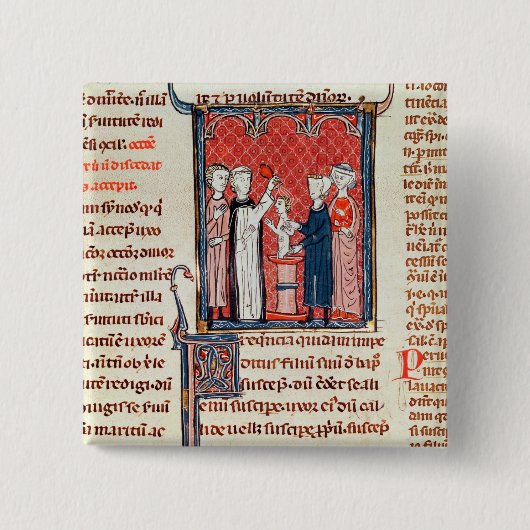 Eine Taufe-Szene, von 'Decrets de Gratien' Button (Vorderseite)