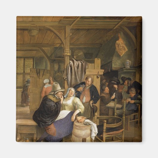 Eine Taverne mit Kartenspielern Magnet (Vorne)