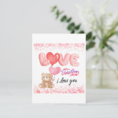 Eine Teddy Bear Valentine Theme Card Karte (Stehend Vorderseite)