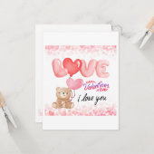 Eine Teddy Bear Valentine Theme Card Karte (Vorderseite/Rückseite Beispiel)