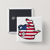 Eine Teekanne in den Flagge-Farben Button (Vorne & Hinten)