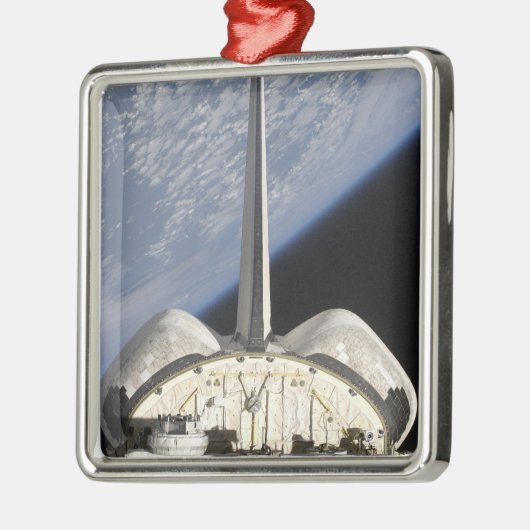 Eine teilweise Sicht auf das Space Shuttle Endeavo Silbernes Ornament (Links)