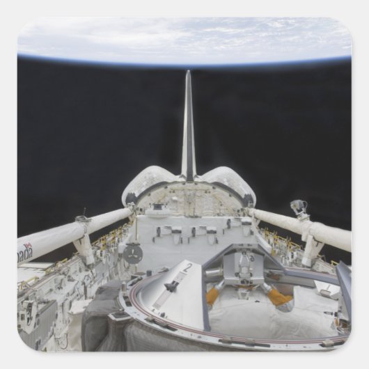 Eine teilweise Sicht auf den Space Shuttle Quadratischer Aufkleber (Vorderseite)