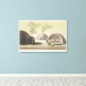 Eine Temazcalli-Zeremonie (Farbengravur) Leinwanddruck (Insitu (Holzboden))