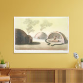 Eine Temazcalli-Zeremonie (Farbengravur) Leinwanddruck (Insitu (Wohnzimmer))