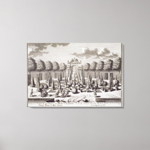 Eine Terrasse mit Orangenbäumen im Garten des Leinwanddruck