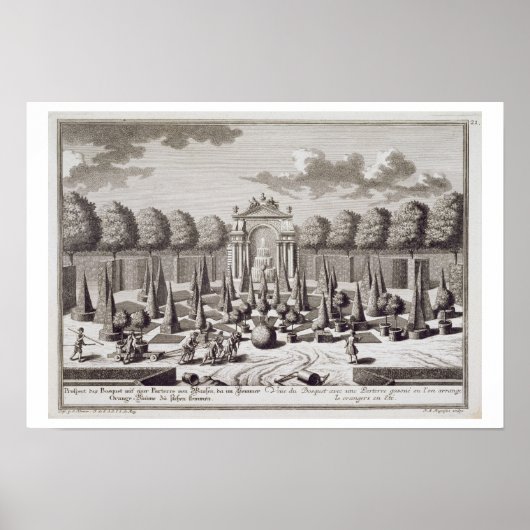 Eine Terrasse mit Orangenbäumen im Garten des Poster (Vorne)