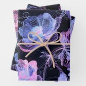 Eine Textur von Blumen in Neonstickereien Geschenkpapier Set (Beispiel)