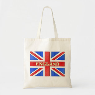 Eine texturierte Flagge mit England geschrieben Tragetasche