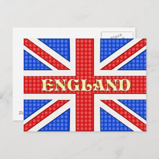 Eine texturierte Flagge mit England Postkarte (Vorne/Hinten)