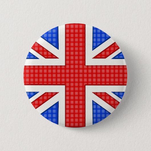 Eine texturierte Union Jack Flagge. Button (Vorderseite)