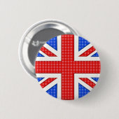 Eine texturierte Union Jack Flagge. Button (Vorne & Hinten)