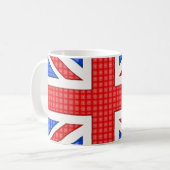 Eine texturierte Union Jack Flagge. Kaffeetasse (Vorderseite Links)