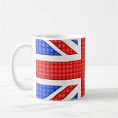 Eine texturierte Union Jack Flagge. Kaffeetasse (Links)