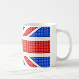 Eine texturierte Union Jack Flagge. Kaffeetasse