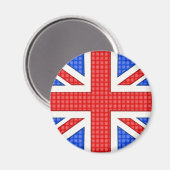 Eine texturierte Union Jack Flagge. Magnet (Vorderseite/Rückseite)