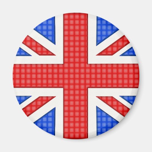 Eine texturierte Union Jack Flagge. Magnet (Vorne)