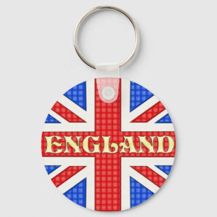 Eine texturierte Union Jack Flagge mit England ges Schlüsselanhänger
