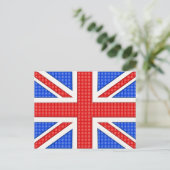 Eine texturierte Union Jack Flagge. Postkarte (Stehend Vorderseite)